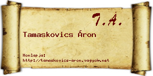 Tamaskovics Áron névjegykártya
